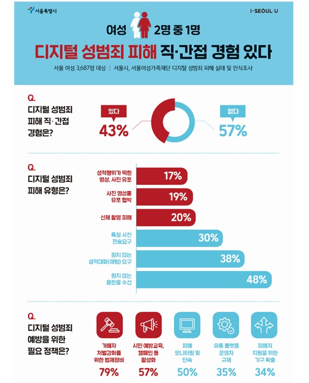 서울시 디지털 성범죄 피해 실태조사 결과. 출처:서울시