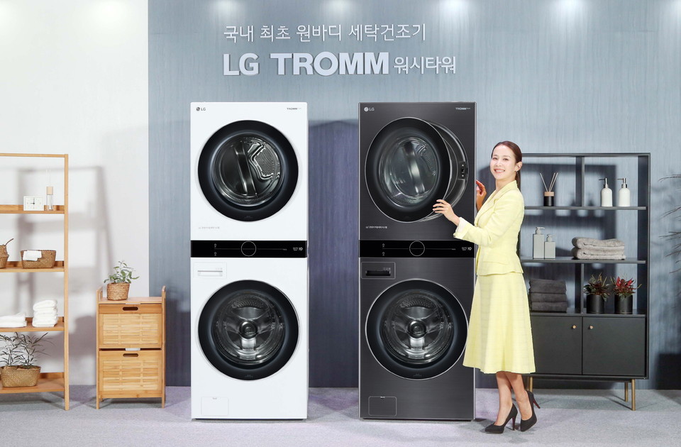 LG전자가 일체형 디자인의 원바디 세탁건조기 LG 트롬 워시타워를 출시했다. 출처:LG전자